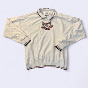 White Vintage 90 Embroidered Crewneck